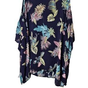 Umgee Shirt Womens Size XL 1X Tunic Floral Tropical Beachy Coconut Girl Hawaiian